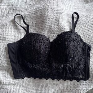 Black Lace Longline Bustier